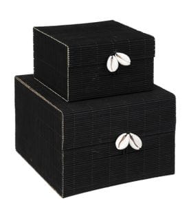 Set De 2 Boîtes De Rangement En Bambou