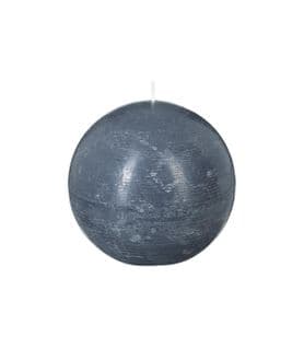 Bougie Boule Rustique Gris D 10 Cm