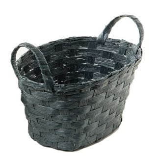 Panier De Rangement "ovale" 20cm Gris Foncé