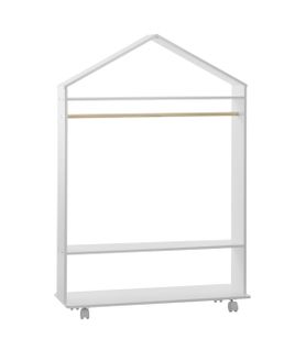 Meuble Enfant Etagère Et Penderie à Roulettes H 120 Cm