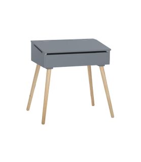 Bureau D'écolier Gris Pupitre En Bois H 62.4 Cm