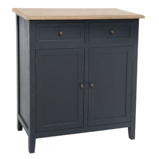 Buffet Design Contemporain Bois Damian - L. 80 X H. 85 Cm - Gris Foncé