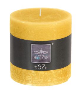 Bougie Ronde Rustique Jaune D 10 Cm