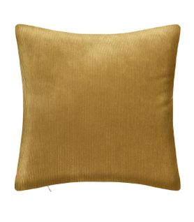 Coussin Déhoussable Velours Côtelé Ocre 40 X 40 Cm