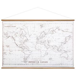 Toile à Suspendre "carte Du Monde" 110cm Blanc