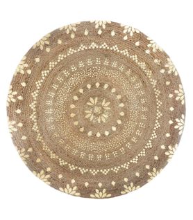 Tapis Rond En Jute Éclats Dorés D 115 Cm