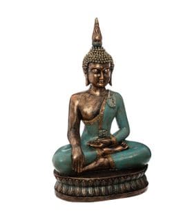 Grande Statue En Résine Bouddha Assis H 72,5 Cm