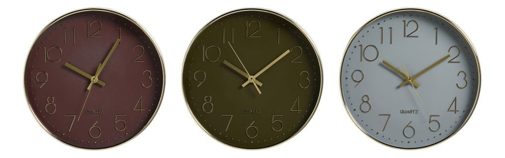 Horloge D30 cm LENI Blanc / Noir / Bordeaux
