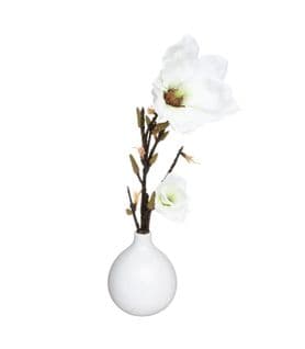 Composition Florale Artificielle Magnolia Dans Un Vase En Céramique H 37 Cm
