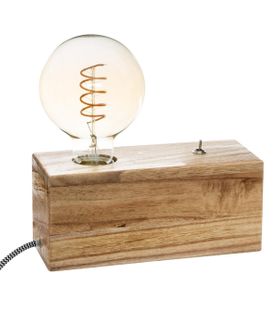 Lampe Socle En Bois Rétro Et Vintage