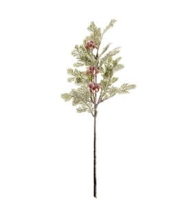 Branche Décorative Spéciale Fêtes Vert Et Rouge H 75 Cm