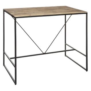 Table Haute Design Industriel Edena - L. 115 X H. 98 Cm - Noir