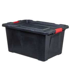 Boîte De Rangement En Polypropylène Noir 100l Fermeture Par Double Clips