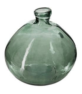 Vase Rond En Verre Recyclé Vert Kaki H 33 Cm