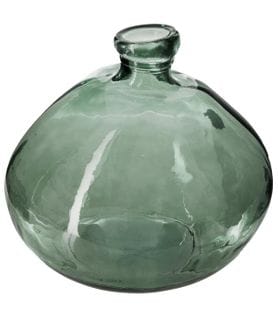 Vase Rond En Verre Recyclé Vert Kaki H 50 Cm