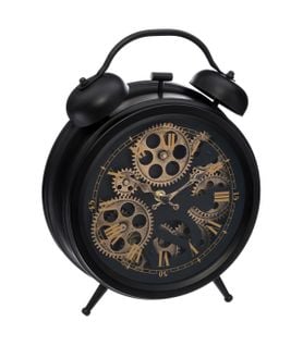 Horloge À Poser En Métal Noir Aspect Vintage Déco Industrielle