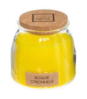 Bougie Parfumée Citronnelle Dans Pot En Verre Avec Couvercle En Liège  230 G