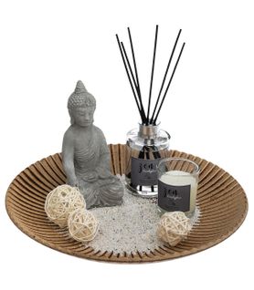 Coffret Senteur Eucalyptus Plateau, Diffuseur, Bougie, Cactus Et Accessoires