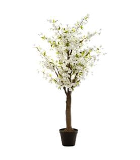 Plante Artificielle Cerisier Blanc Dans Son Pot H 200 Cm