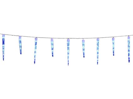 Rideau 10 Glaçons 63 LED Blanc Froid Et Bleu Effet Tombée De Neige 4 Vitesses