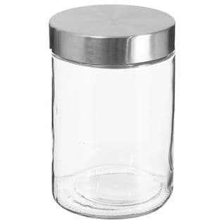 Bocal En Verre "guy" 1,2l Transparent Et Argent