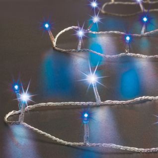 Guirlande Lumineuse Extérieur 30 M 300 LED Blanc Froid Et Bleu 8 Jeux De Lumière