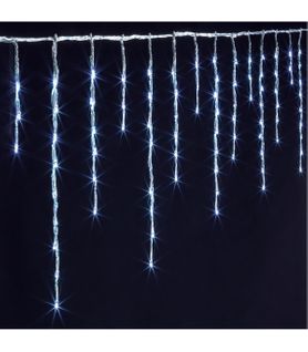 Guirlande Rideau Stalactite Lumineux 600 LED Blanc 100 Tombées De Lumière Effet Tombée De Neige