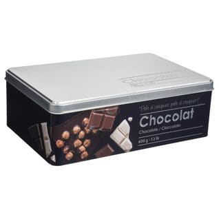 Boîte À Chocolat En Métal Noir Déco Relief Argent