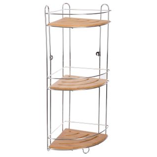 Etagère D'angle De Douche Bambou - L. 26 X H. 56 Cm