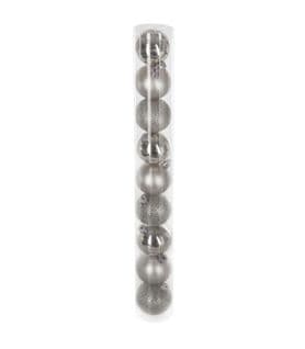 Déco De Sapin Lot De 9 Boules De Noël D 6 Cm - Argent