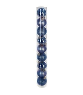 Déco De Sapin Lot De 9 Boules De Noël D 6 Cm - Bleu Nuit