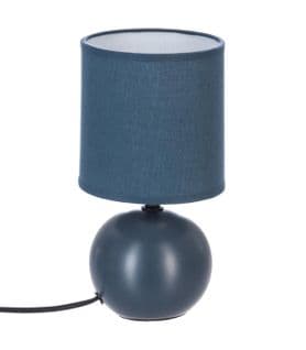 Lampe En Céramique Pied Boule Bleu Mat