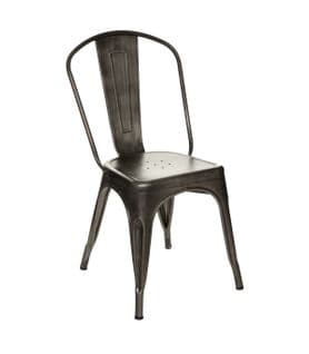 Chaise De Table En Métal Gris Vintage Style Industriel