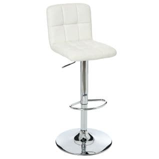 Tabouret De Bar Avec Dossier Blanc Delek - Blanc