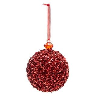 Boule De Noël Sequins Paillettes "soir" 8cm Rouge