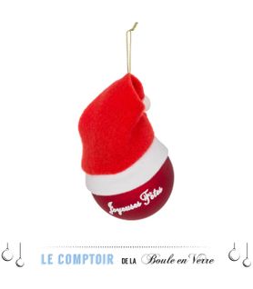 Décoration De Sapin Boule De Noël En Verre Et Bonnet D 6 Cm Noël Et Compagnie