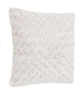 Coussin Déhoussable En Fourrure Bouclée Écru 45 X 45 Cm