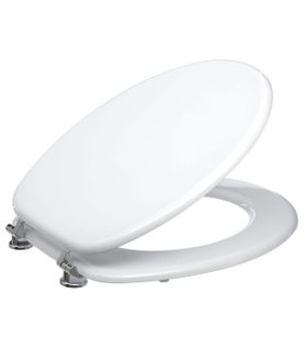 Abattant Wc Standard En Bois Blanc Et Charnières En Zinc