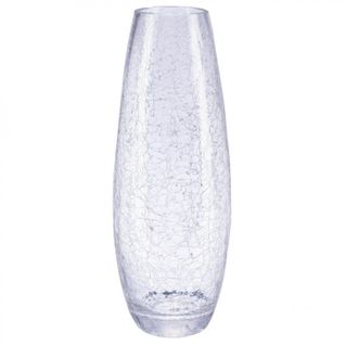 Vase En Verre "craquelé" 40cm Transparent