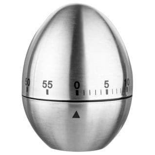 Minuteur Inox "œuf" 8cm Argent