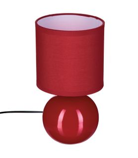 Lampe En Céramique Pied Boule Rouge Brillant