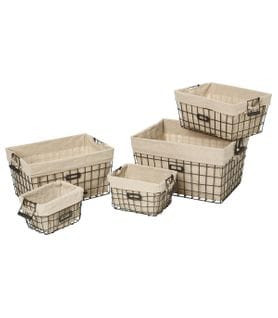 Set De 5 Paniers De Rangement En Métal Et Coton