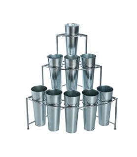 Etagère Présentoir Pour Fleurs En Zinc Avec 9 Cache-pots