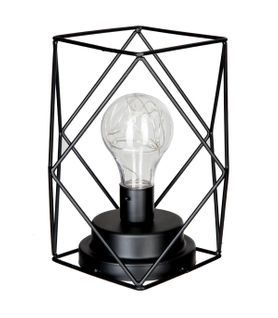 Lampe En Métal Filaire Noir Microled H 18 Cm