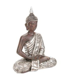 Objet Décoratif Bouddha Marron Et Argenté H 29.5 Cm