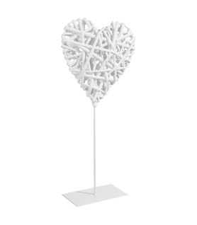 Objet Déco Coeur En Osier Pied En Métal H 37 Cm