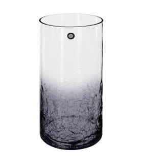 Vase Cylindrique En Verre Craquelé H 30 Cm