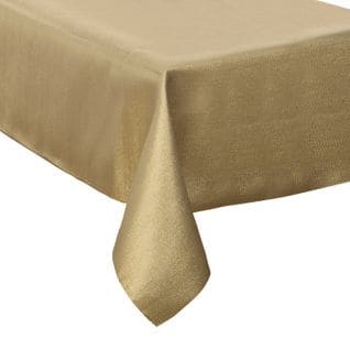 Nappe De Noël Paillettes - L. 140 X L. 360 Cm - Doré