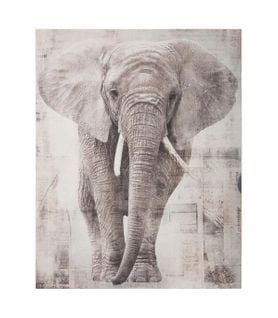 Tableau Toile Murale Imprimée Éléphant 38 X 48 Cm
