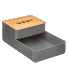 Rangement De 2 Plateaux Et 1 Couvercle Gris